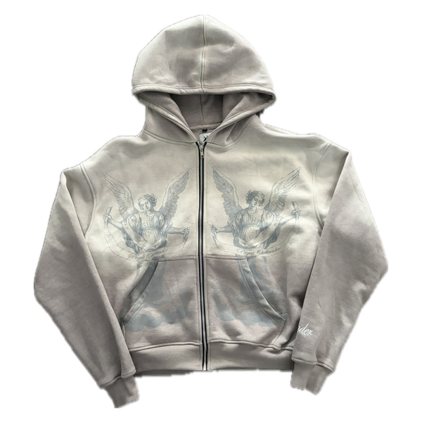 “GREY” Angel Statement Zip-Up