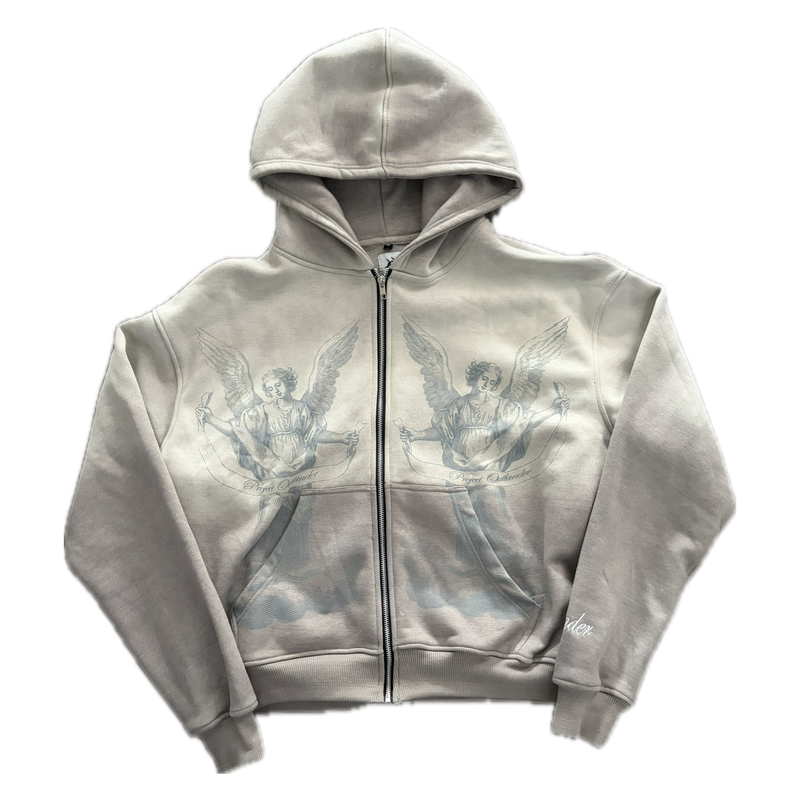 “GREY” Angel Statement Zip-Up